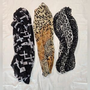 Set of Three Patterned Infinity Scarves